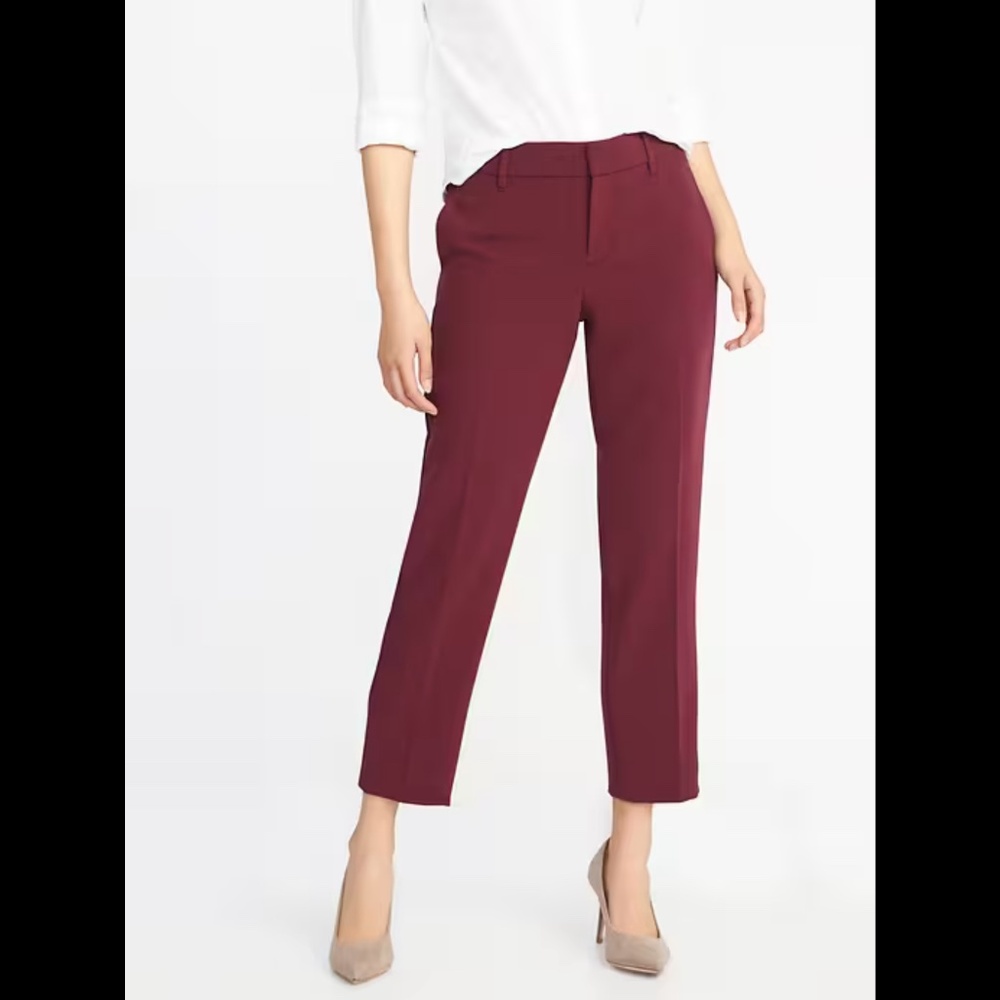 Old Navy Wool Like Brushed Harper Mid-Rise Cropped Pants